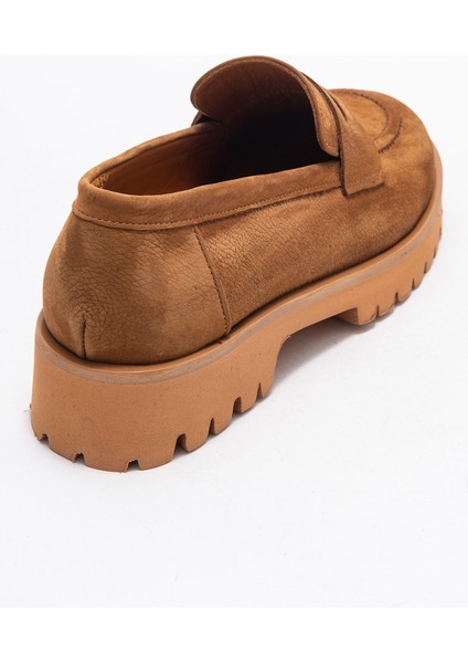 Vıonel Taba Nubuk Hakiki Deri Kadın Loafer Ayakkabı indirimleri