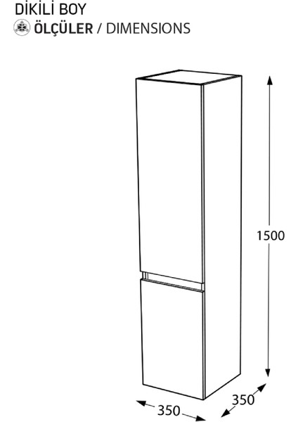 Biani Dikili Matte Grey(Gri) Banyo Boy Dolabı fiyatları
