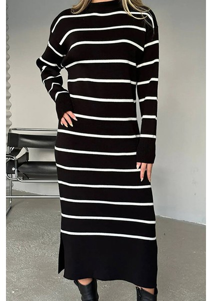 Çizgili Triko Elbise modelleri