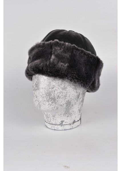 Hakiki Deri Kürklü Kalpak Bere Şapka Kışlık Unisex