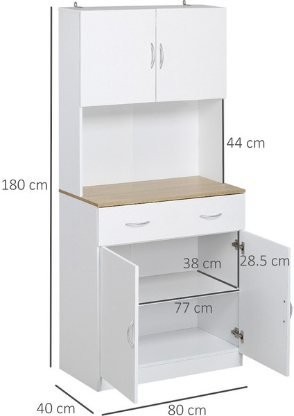 Harmonia Çok Amaçlı Dolap-Mikrodalga-Erzak-Airfryer-Mutfak-Kiler Dolabı-Kahve Köşesi-Beyaz-80 cm fiyatları