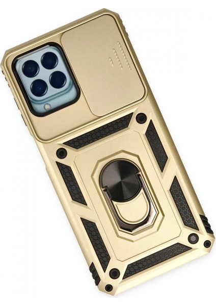 Samsung Galaxy M33 Kılıf Pars Lens Yüzüklü Silikon - Gold modelleri