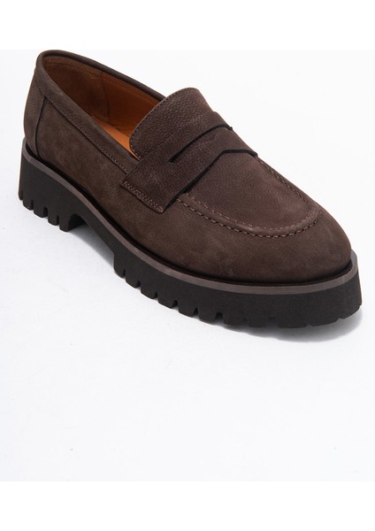 Vıonel Kahverengi Nubuk Hakiki Deri Kadın Loafer Ayakkabı modelleri