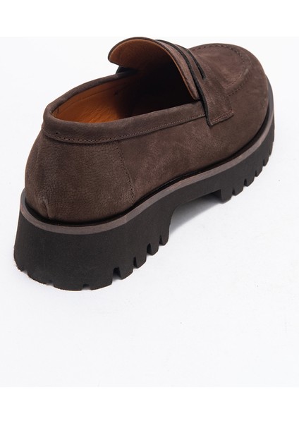 Vıonel Kahverengi Nubuk Hakiki Deri Kadın Loafer Ayakkabı indirimleri