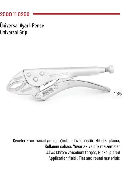 Ayarlı Pense Üniversal