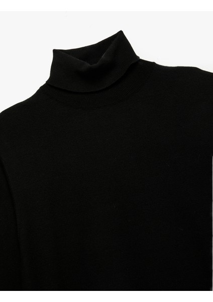 Viskon Karışımlı Uzun Kollu Basic Boğazlı Triko Kazak indirimleri