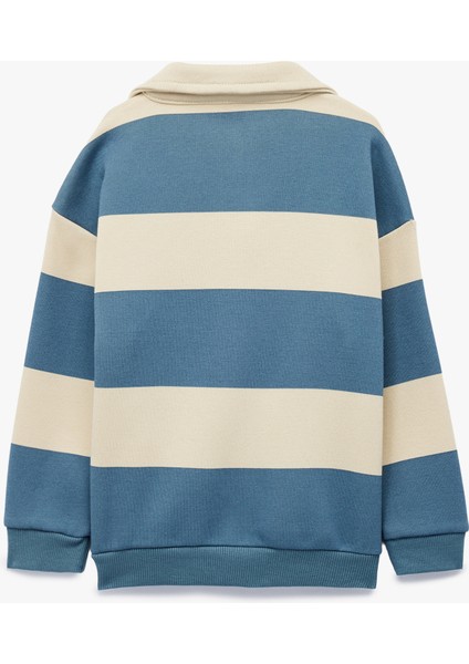 Uzun Kollu Hayvanlar Baskılı Polo Yaka Sweatshirt fiyatları