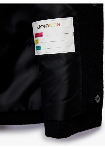 Kapşonlu Düğmeli Uzun Kollu Yün Karışımlı Kaban fırsatları