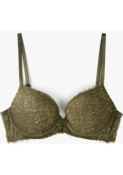 Rahat Kalıp Dantel Detaylı Ekstra Dolgulu Destekli Sütyen