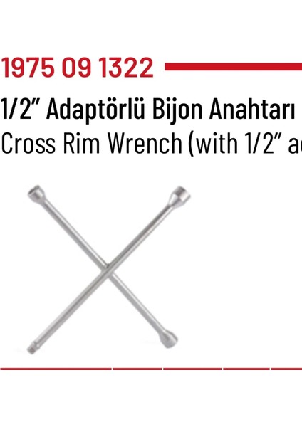 Bijon Anahtarı Istavroz 1/2 Adaptörlü