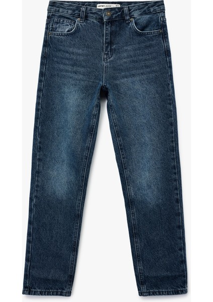 Rahat Kesim Pamuklu Denim Pantolon - Dad Jean modelleri