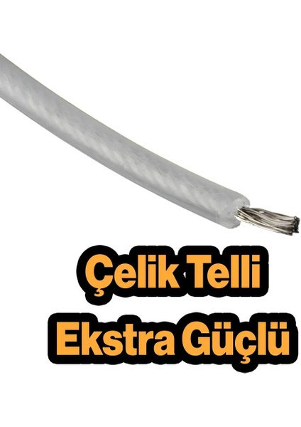Çelik Telli Motorlu Tırpan Yan Yuvarlak Misinası 3.3 mm 26 Metre Çim Ot Biçme Teli Güçlü Profesyonel indirimleri