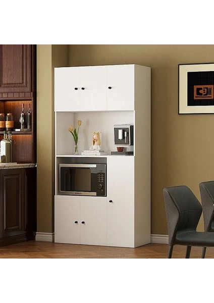Talha Çok Amaçlı Dolap-Mikrodalga-Erzak-Airfryer-Mutfak-Kiler Dolabı-Kahve Köşesi-Beyaz-90 cm modelleri