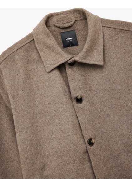 Cep Detaylı Uzun Kollu Gömlek Yaka Düğmeli Slim Fit Ceket modelleri