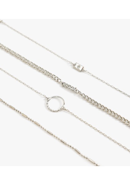 Zincir Detaylı 4'lü Bileklik Seti