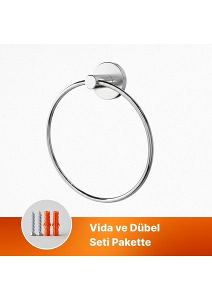 Vidalı Krom Kaplama Yuvarlak 16 cm Banyo Mutfak Lavabo Pratik Havluluk Askılığı fırsatları