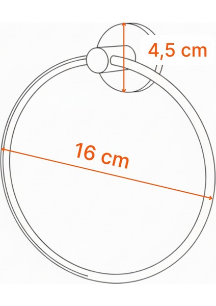 Vidalı Krom Kaplama Yuvarlak 16 cm Banyo Mutfak Lavabo Pratik Havluluk Askılığı indirimleri