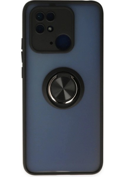Xiaomi Redmi 10C Kılıf Montreal Yüzüklü Silikon Kapak - Siyah
