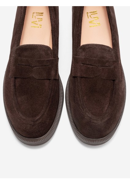 Pline Kahverengi Süet Hakiki Deri Kadın Loafer Ayakkabı fiyatları