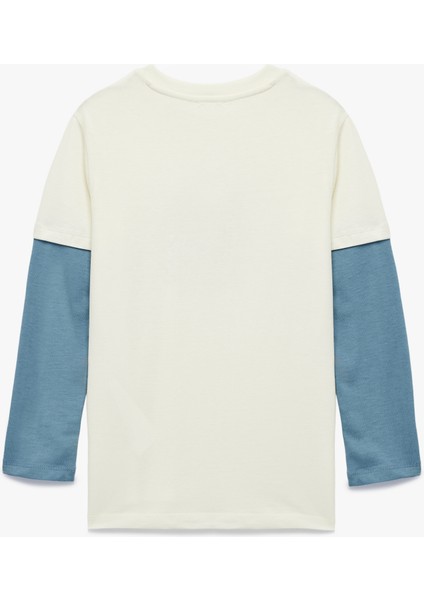 Snoopy Baskılı Uzun Kollu Bisiklet Yaka Lisanslı Tişört fiyatları