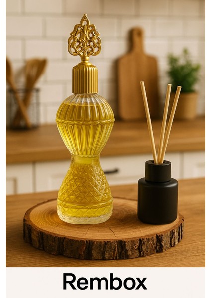 Osmanlı Motifli Cam Kolonya Şişesi – Rembox Altın Kapaklı Lüks Dekoratif Mutfak & Banyo Aksesuarı modelleri