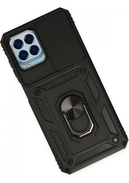 Samsung Galaxy M33 Kılıf Pars Lens Yüzüklü Silikon - Siyah modelleri