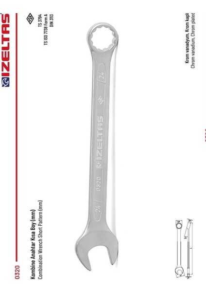 Kombine Anahtar Kısa Boy 10 mm