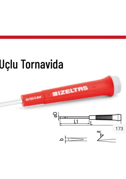 Tornavida (Klemens) Düz Uçlu 2.5*80 mm