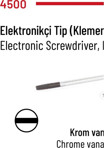 Tornavida (Klemens) Düz Uçlu 2.5*80 mm fiyatları