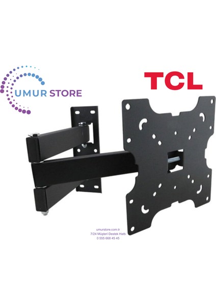 Tcl 32S5400AF 32” Inç LCD LED Tv Uyumlu Çift Kollu Hareketli Televizyon Duvar Askı Aparatı