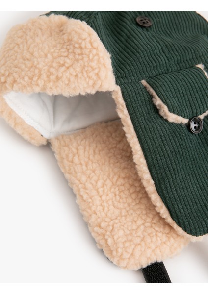 Peluş Detaylı Kadife Pilot Şapka modelleri