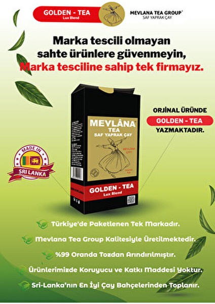 Golden Tea 1000 G Doğal Siyah Çay Lezzeti ve Parlak Altın Renk modelleri