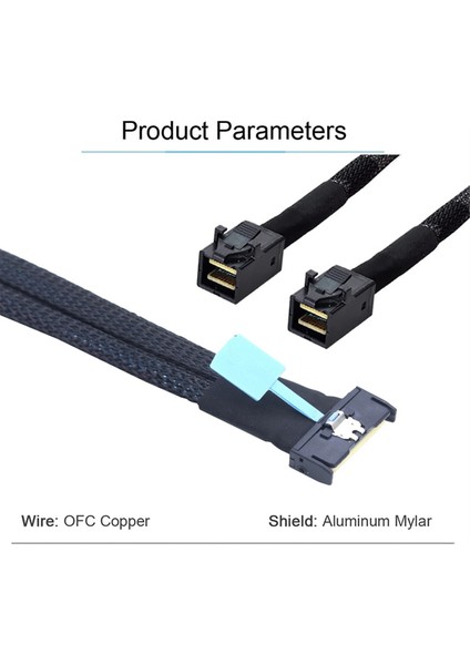 Mcıo 8ı Ila 2 x Sff 8643 Kablo Pcıe Gen5 Mcıo 8x - Mını Sas Hd Sff 8643 Sunucu Veri Merkezi Için Yüksek Hızlı Kablo 1m (Yurt Dışından) fiyatları