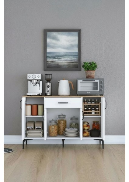 Modern Mdf Mutfak Dolabı 120 Cm, Geniş Saklama Alanı, Kahve Köşesi ve Konsol Dolap, Şık ve Dayanıklı Tasarım fırsatları
