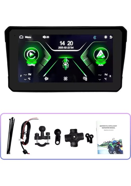 6 inç Motosiklet CarPlay Dokunmatik Ekran | Gps, Dokunmatik, IPX8 Suya Dayanıklı | Motor Carplay Ekran Android Auto fırsatları