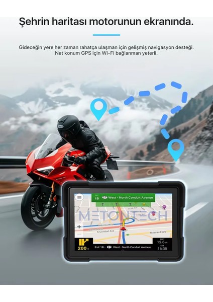 6 inç Motosiklet CarPlay Dokunmatik Ekran | Gps, Dokunmatik, IPX8 Suya Dayanıklı | Motor Carplay Ekran Android Auto