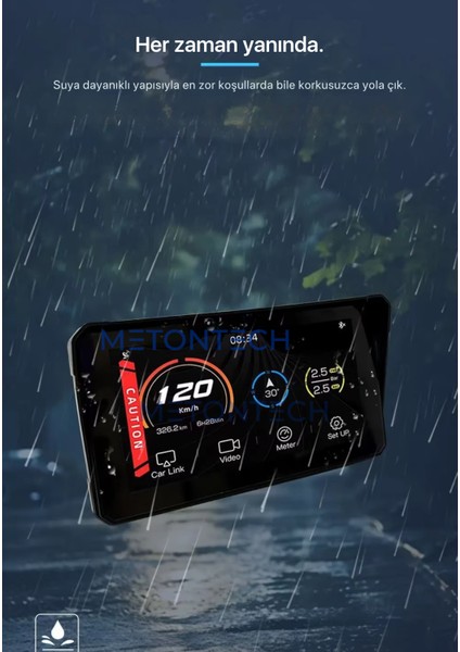 6 inç Motosiklet CarPlay Dokunmatik Ekran | Gps, Dokunmatik, IPX8 Suya Dayanıklı | Motor Carplay Ekran Android Auto