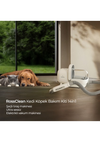 Kedi Köpek Bakım Kiti 14IN1 Şarjlı Tıraş Makinesi- Ultra Sessiz- Elektrikli Vakum Makinesi modelleri