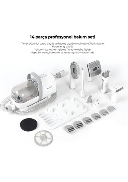 Kedi Köpek Bakım Kiti 14IN1 Şarjlı Tıraş Makinesi- Ultra Sessiz- Elektrikli Vakum Makinesi fiyatları