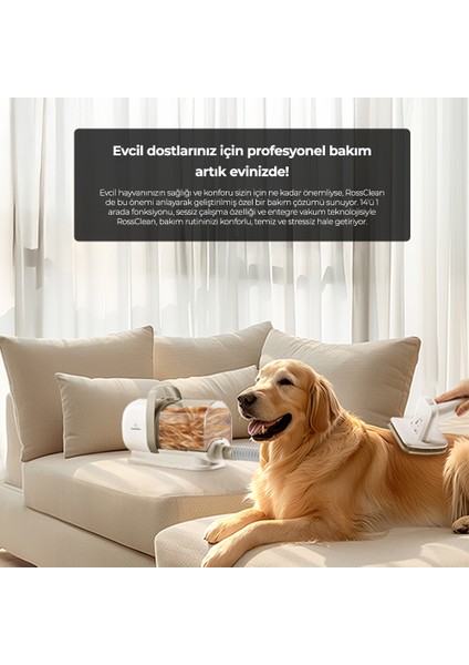 Kedi Köpek Bakım Kiti 14IN1 Şarjlı Tıraş Makinesi- Ultra Sessiz- Elektrikli Vakum Makinesi