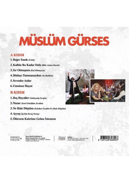 Müslüm Gürses - Bağrı Yanık (Plak) modelleri