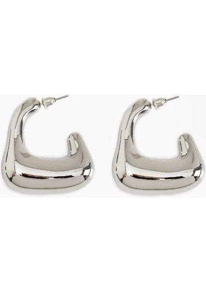 Büyük Boy Geometrik Halka Küpe