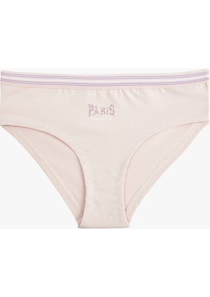 Yüksek Bel Rahat Kalıp Baskılı Pamuklu Hipster Külot