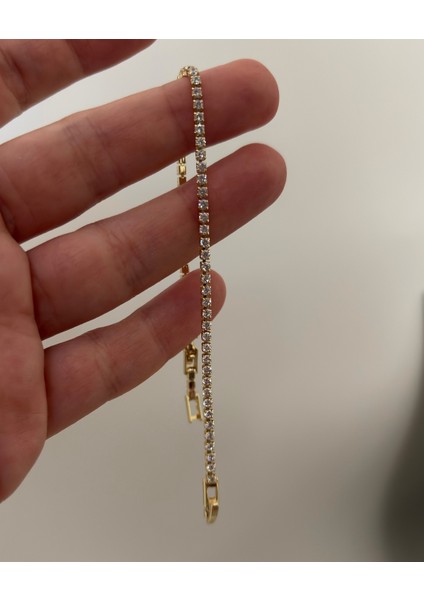 Xuping 14 Ayar Renginde Işıl Işıl Ince Su Yolu Bileklik 17+2 cm modelleri