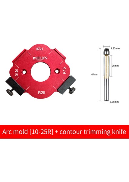 4 1 Arada Ark Açısı Konumlandırma Şablonu Yönlendirici Köşe Yarıçapı Şablonu Köşe Yarıçapı Jig Yönlendirici Şablonu Yeniden Kullanılabilir 10-25R (Yurt Dışından) fiyatları