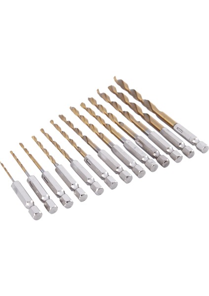 13PC Hss Titanyum Kaplamalı Matkap Bit Seti 1/4 Inç Hex Shank (Yurt Dışından) modelleri