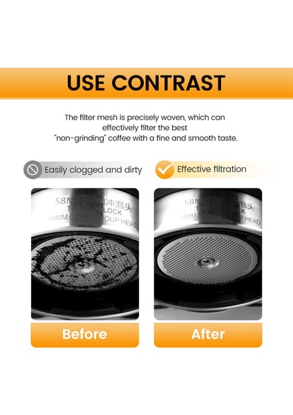 Expresso Portafilter Kahve Makinesi Için Evrensel Olarak Kullanılabilen 51 mm Temaslı Duş Perdesi Puck Perde Filtresi Ağı (Yurt Dışından) indirimleri