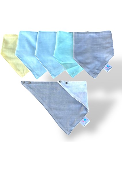 Önü Müslin Arkası Pazen Salya ve Mama Önlüğü, 10 Adet Erkek Set, Fular Önlük, %100 Pamuk, 3 Çıtçıt Ayarlı fiyatları