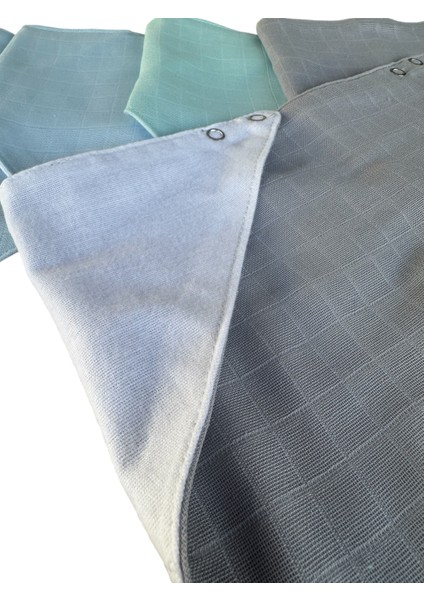 Önü Müslin Arkası Pazen Salya ve Mama Önlüğü, 10 Adet Erkek Set, Fular Önlük, %100 Pamuk, 3 Çıtçıt Ayarlı fırsatları