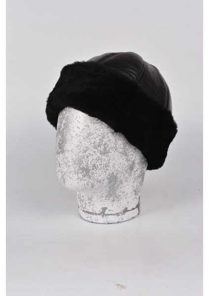 Hakiki Deri Kürklü Kalpak Bere Şapka Kışlık Unisex